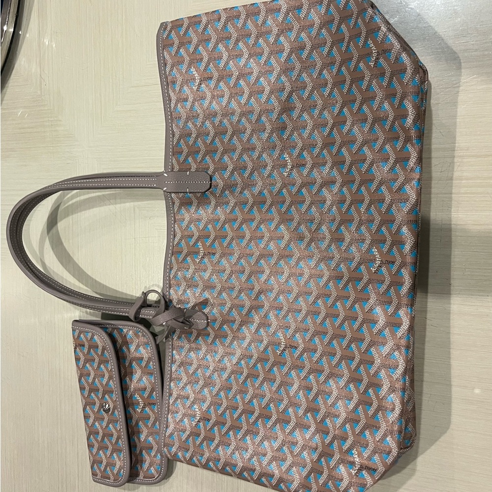 Brown and Blue Patterned Tote - Picture 5 of 7